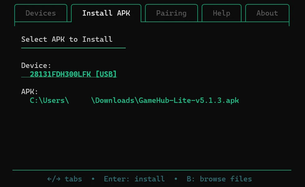 TinyAPK Installer in use